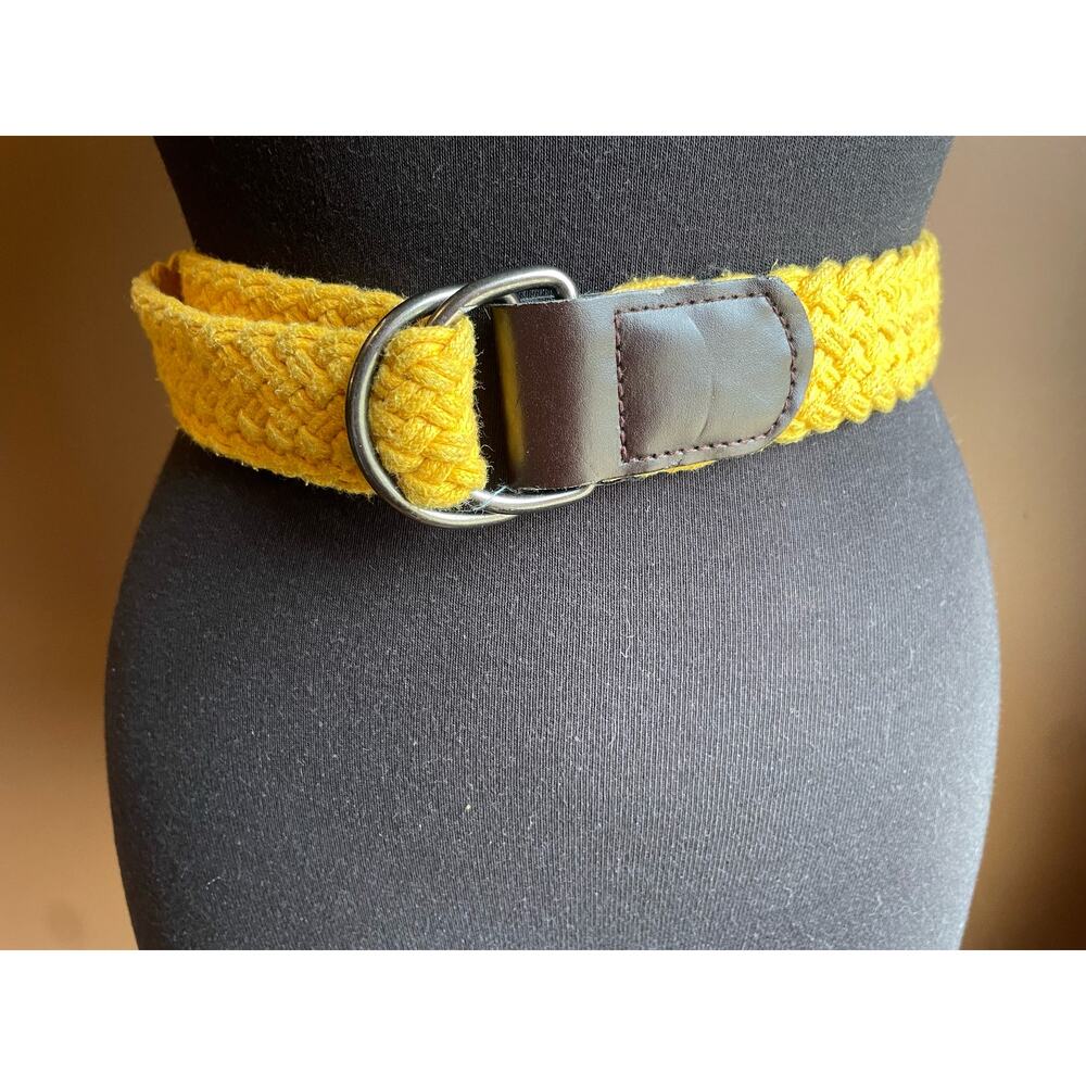 Women's Mustard yellow Braided Belt Adjustable GUC 43"